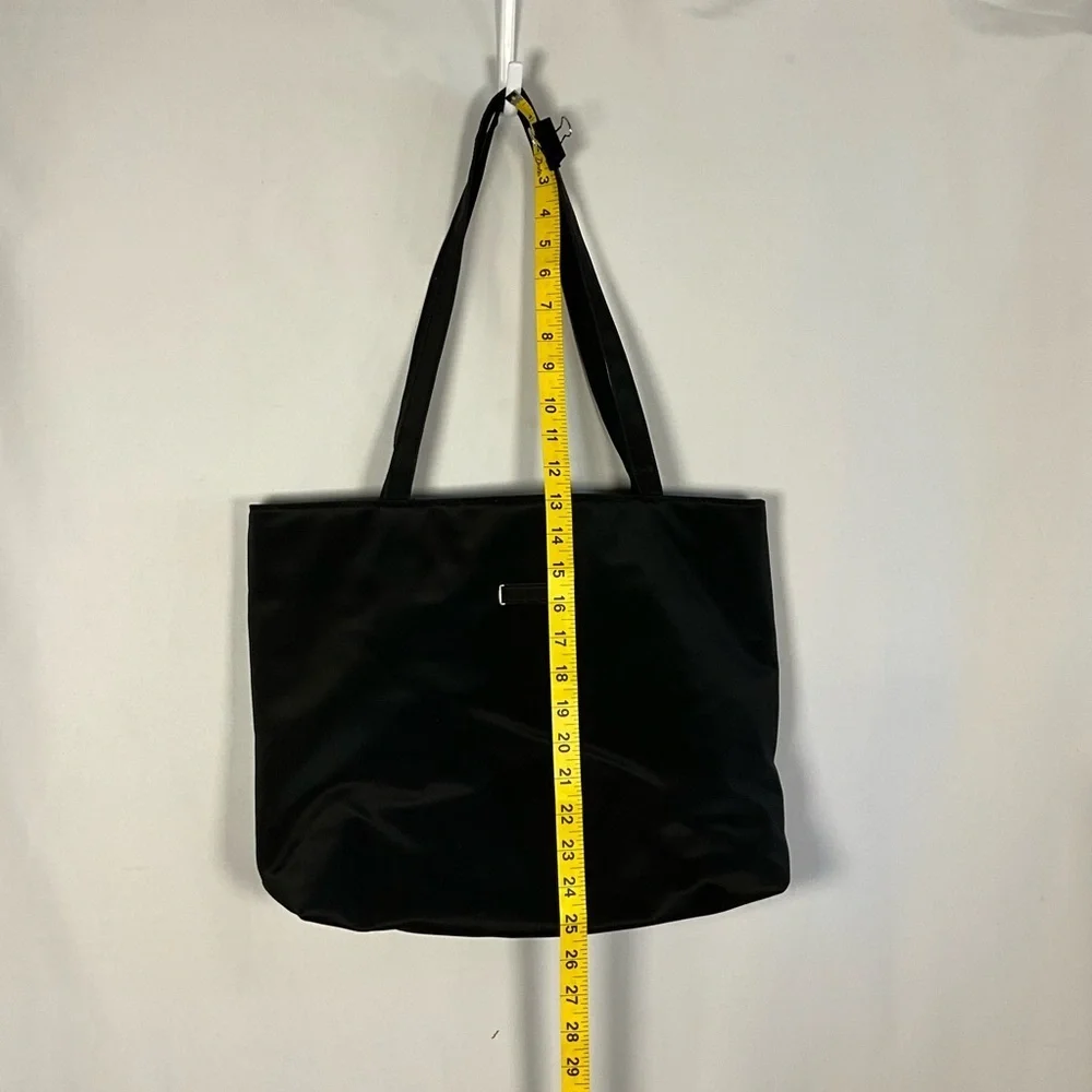Black Tote Bag -Inside 3 Pockets, Glasses, Pencils, Make up & Card Holder